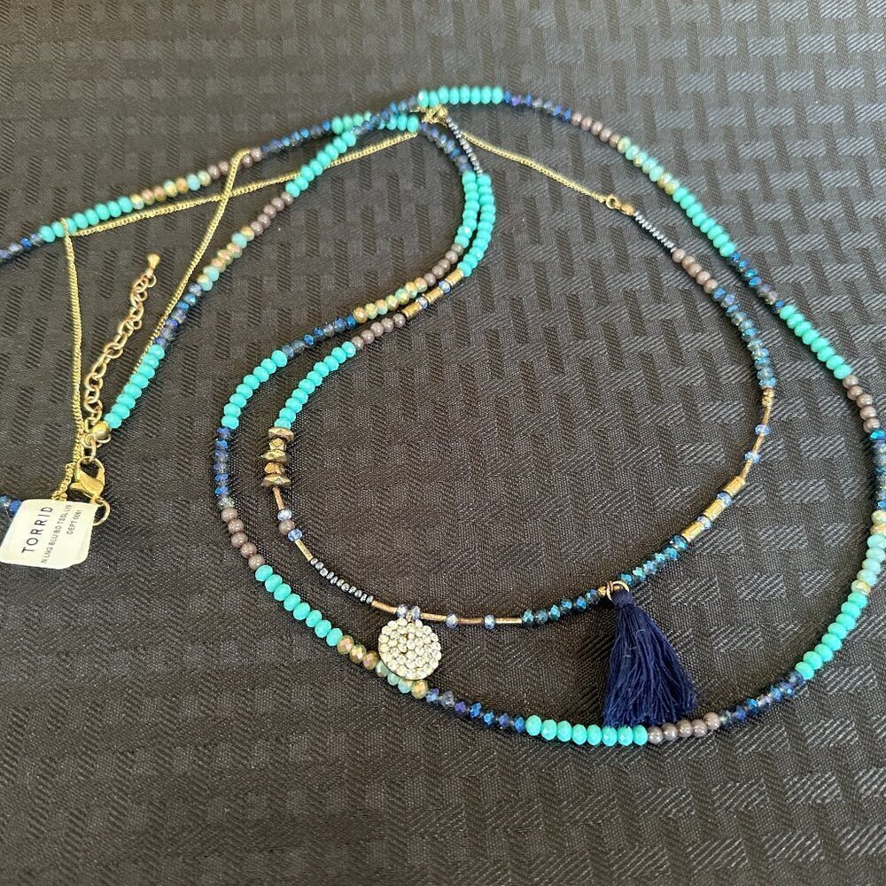 Torrid Layered Beaded Necklace With Tassel